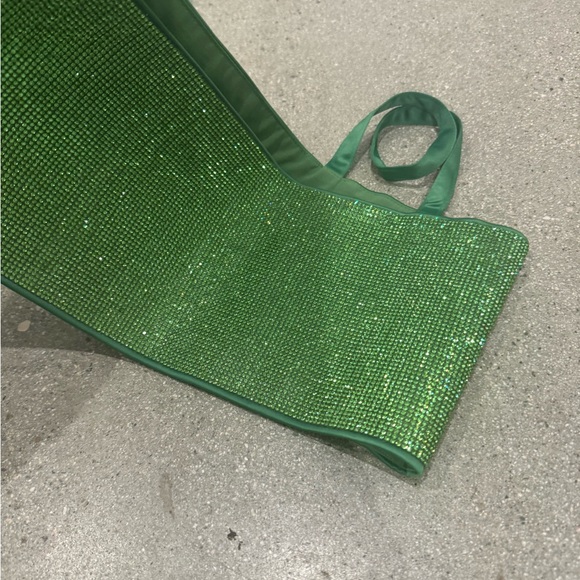 Finesse Green Crystal Bra Top Peridot Small Nué Studio Style Boxy Bralette Crop - Picture 3 of 6